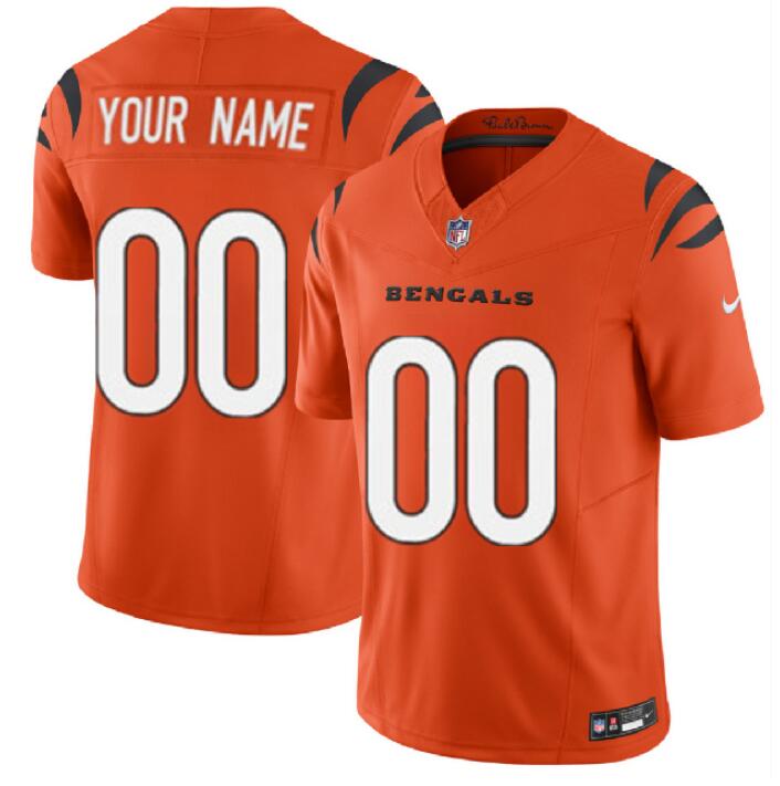 Men's Cincinnati Bengals Customized Orange 2023 F.U.S.E. Vapor Untouchable Stitched Jersey